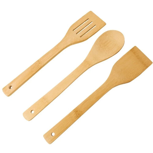 New 3Pcs Safe Bamboo Cookware Set Ecofriendly Durable Cooking Utensils Non-Stick Frying Pan Kitchen Accessories