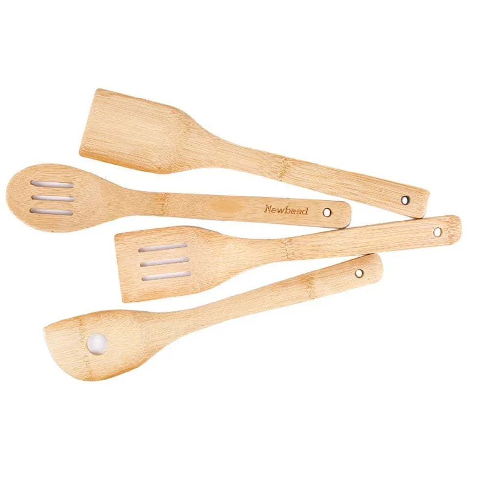 New 3Pcs Safe Bamboo Cookware Set Ecofriendly Durable Cooking Utensils Non-Stick Frying Pan Kitchen Accessories